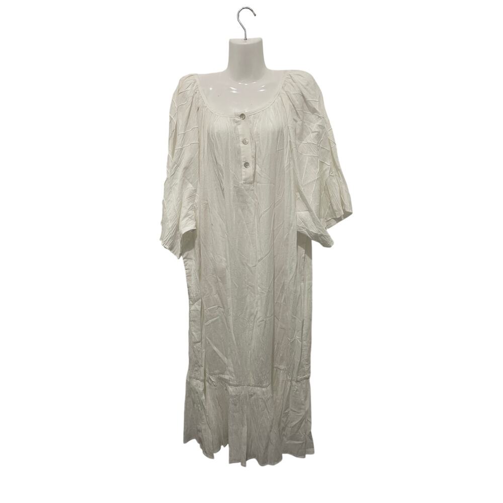 Channa Kaftan Gauze Plus Size Dress 5X Bohemian Resort Wear Crinkle Cotton NWT